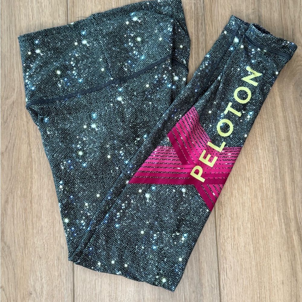 Peloton Galaxy Print Leggings - Black and Pink - Small
